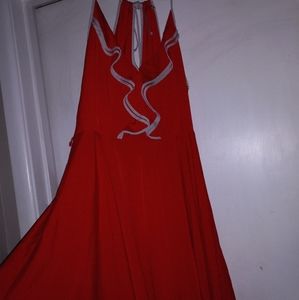 Gorgeous vintage style Lauren Conrad red with light almost white Grey trim.